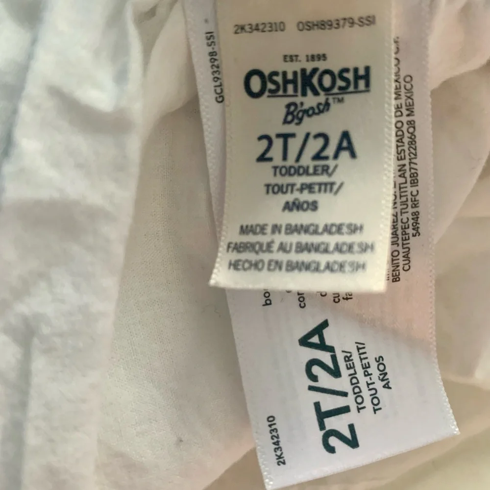 OshKosh B'gosh Vestbak Denim and White Eyelet Dress Size 2T